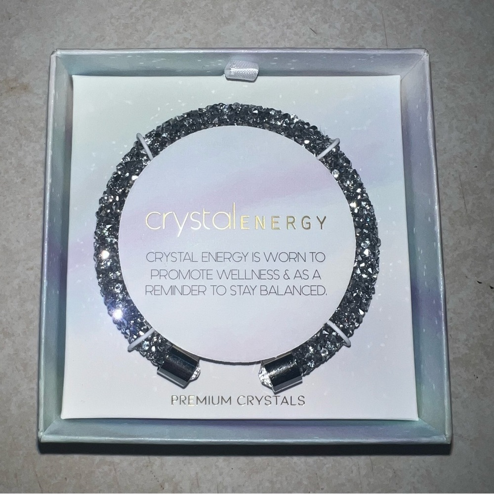 Silver plated crystal cuff bracelet